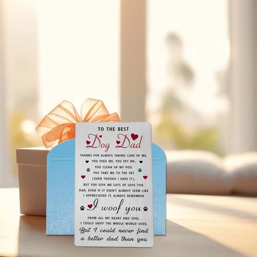 Richesele Dog Dad Wallet Card Gift - Gifts from Dogs to Dad - Stainless Steel Engraved Keepsake for Dog Dads, Sentimental Father’s Day or Birthday Present - Image 5