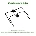 Gray Bunny Pole Stabilizer Attachment Prongs for Backyard Bird Feeding Stations with 1-Inch Thick Poles, 4 Prong (Two 2-Prong) Metal Stake Base to Support Freestanding Poles and Feeder Stands
