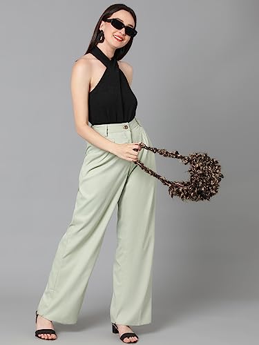 Image of KOTTY Womens Cotton Blend Straight Fit Trousers