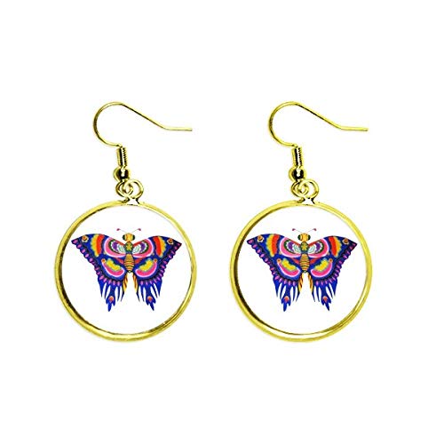 Pendientes de mariposa dorados de alta joyería tradicional china para mujer