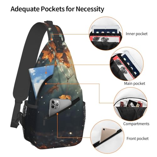 Mochila Bandolera Pequeña para Senderismo Unisex Negra miniatura 4