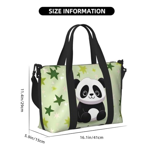 Travel Duffel Bag for Women, Large Shoulder Weekender Overnight Bag, Sport Gym Bag for Men, Carry On Tote Bags, cute panda star Luggage Bag for Travel Essentials3