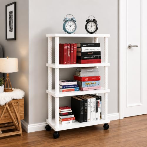 Image of YouCopia Book Self - 4 Layer Portable Book Shelf, Kids Books Racks for Home Plastic, Bookshelf for Home, Book Shelves, Book Stand, Book Organizer, Book Rack for Study Room
