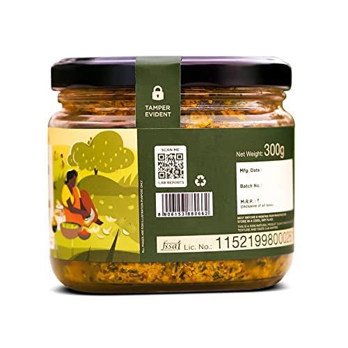 Image of Two Brothers Organic Farms - Raw Mango Pickle (300g) | Homemade and Sundried Aam Ka Achar | Pickle Masala with No Preservatives | Made in India | Raw Pickle Mango