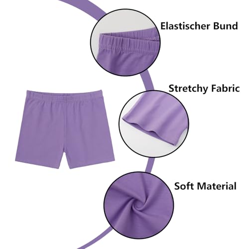 Short de cyclisme pour fille extensible en coton lot de 3