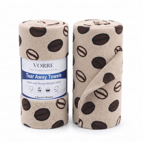 Image of Vorre Microfiber Cleaning Cloth Roll - Tear-Away Reusable Cleaning Towels for Kitchen, Home, Car & Office | Super Absorbent, Lint-Free, Scratch-Free Cleaning Cloths | 20 Pcs Roll (25 x 25 cm)