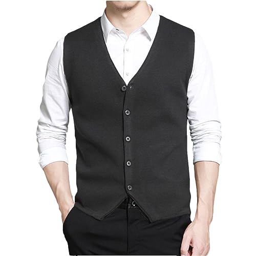 Chaleco de lana para hombre de punto fino y diseño elegante clásico