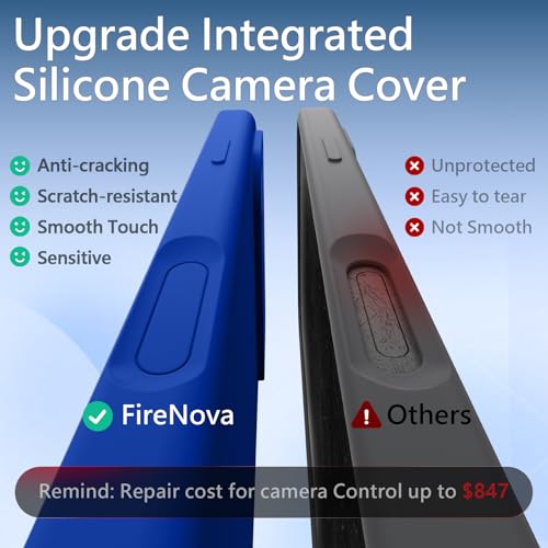 Image of FireNova Magnetic for iPhone 17 Pro Case, Compatible with MagSafe, [Integrated Silicone Camera Control Button] [Camera Protection] Anti-Scratch Microfiber Lining Phone Case, 6.3 inch, Klein Blue