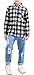 Boys' Plaid Shirt, Button Down Long Sleeve Flannel Plaid Shirt for Toddlers Little & Big Boys Girls, Flannel# Black + White, 10-11 Years = Tag 170