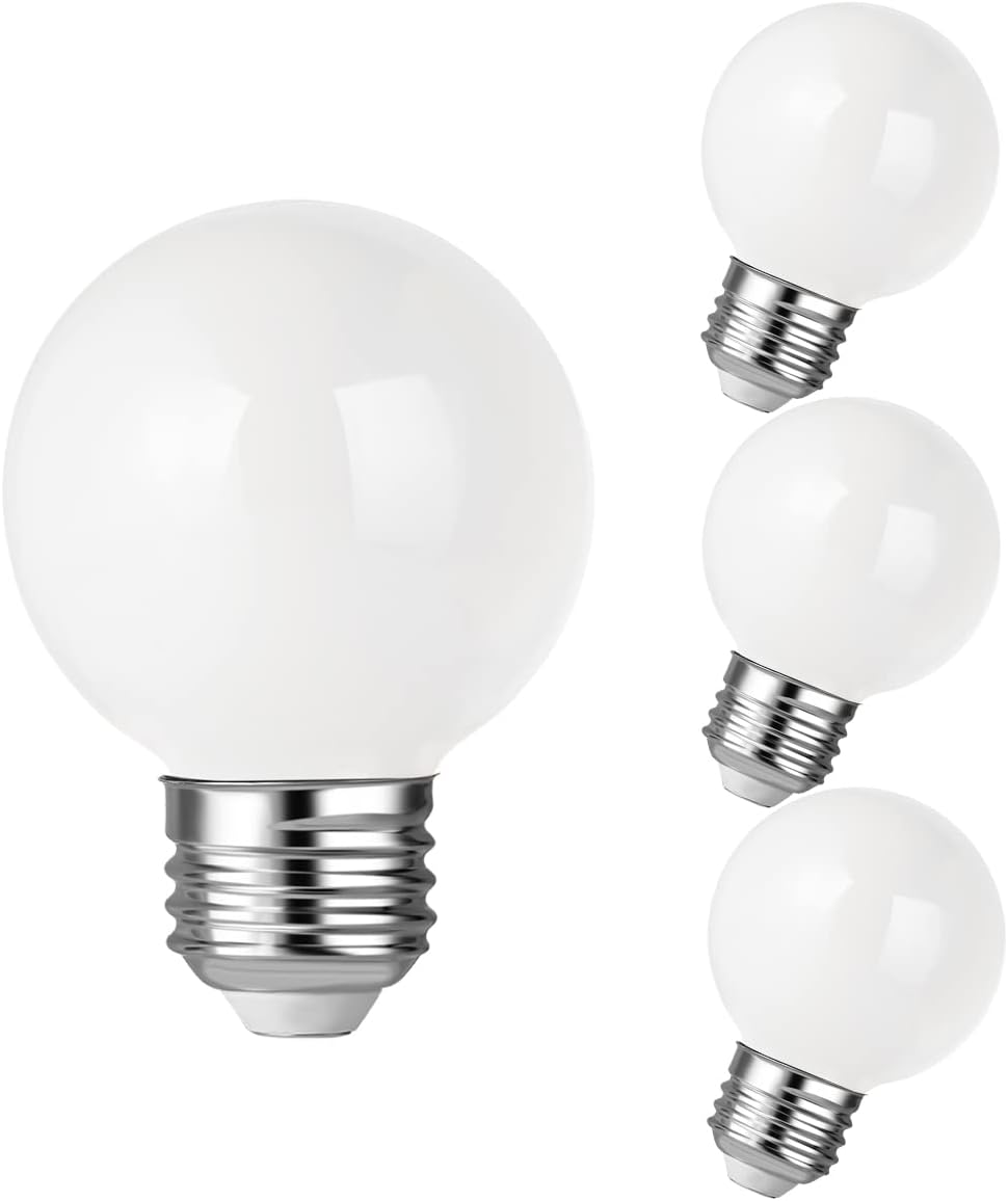 FLSNT Dimmable E27 Screw Bulb, G60 LED Filament Edison Screw in Light Bulb, 7W (60W Equivalent), 806LM E27 Vintage Light Bulbs Warm White 2700K, Pack of 4