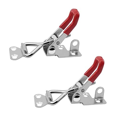 Toggle Clamp,2 pcs Adjustable Toggle Catch Toggle Latch Metal Clamps Quick Release Pull Latch Tools Clip Clamp Draw Latch, for Door Cabinet Box Case Trunk Tool Boxes 180kg Stainless Steel Cover