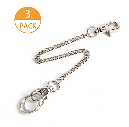 SBYURE Keychain,3 Pack Heavy Duty Long Purse Chain with Lobster Clasp and 2