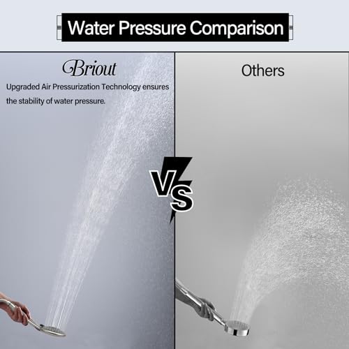Briout Shower Head With Handheld, 5-Settings Showerhead High Pressure Powerful Water Spray Shower Head Set With 59 Inch Stainless Steel Hose And Bracket thumb #4