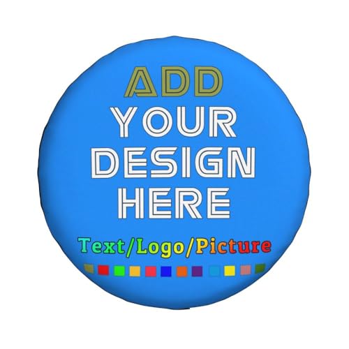 Image of Custom Spare Tire Cover, Personalized Text Image Waterproof Dust-Proof Universal Wheel Covers Protectors Fits Tire for Trailer RV SUV Truck Camper, DodgerBlue