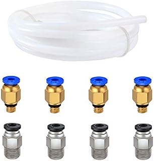 Ewigkeit PTFE Teflon Tube with PC4-M6 Pneumatic Fitting and PC4-M10 Straight Quick in