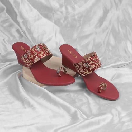 Image of Metro Women Ethnicwear Wedge Heel Sandal