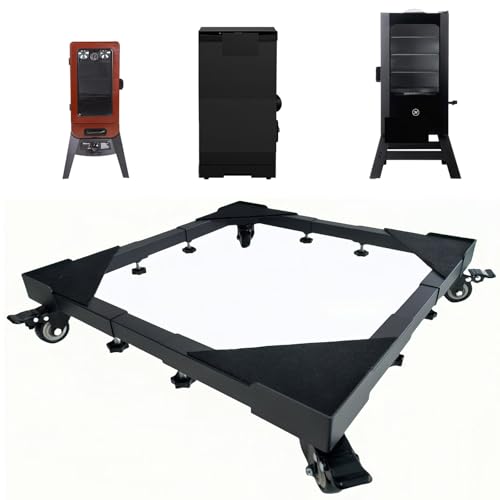 Heavy Duty Smoker Stand for Digital Electric Smoker, Universal Smoker Stand for Vertical Electric Smoker & Refrigerator, Mobile Stand Base with Ajustable Rolling Wheels Base