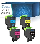 Cartouches De Toner Compatibles Lexmark CX317 - Pack 4 Couleurs (Noir, Cyan, Magenta, Jaune) - 3000/2300 Pages