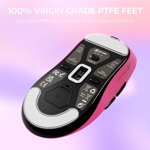 Image of ATTACK SHARK X3 Wireless Gaming Mouse, 49g Ergonomic Computer Mouse, Triple Modes PAW3395 26K DPI Optical Sensor, 200h Battery Life, Programmable Buttons, Gaming Accessories for PC /Laptop /Mac (Berry)