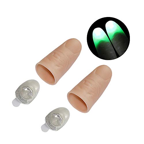 RISF Tours de magie de doigt, magie lumineuse régulière, faux pouce souple en gros plan, jeu de farce (2 pièces) Cover