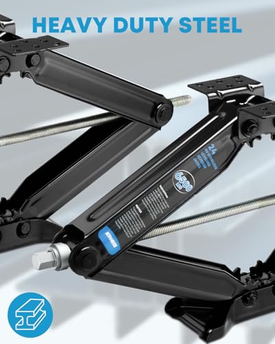 Image of Kohree 6500lbs Heavy Duty RV Stabilizer Jacks 4 Pack, 24 Inch Leveling Scissor Jack for Travel Trailer Camper, with Crank Handle and Drill Bit