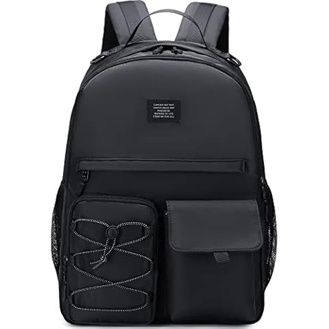 Lohol Casual Daypacks for Men and Women, Big Students Backpack for School, Work, and Travel, Black, L, Travel Backpacks Cover