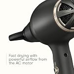 INFINITI PRO CONAIR FloMotion Pro Hair Dryer, Personalize Your Drying Experience with Adjustable Airflow and 6 Heat/Speed Settings, Blow Dryer with Diffuser and Concentrator Attachments, Black - Image 4