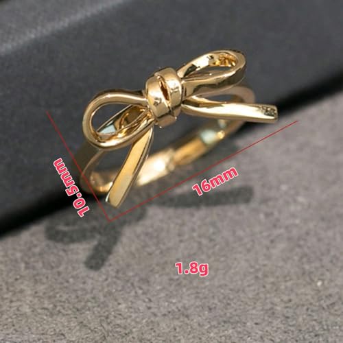 Bow Ring for Women Dainty Gold Bowknot Rings Pink Bow Ribbon Ring Promise Rings for Women4