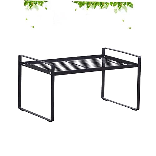 COLLBATH Wrought Iron Layered Storage Rack for Kitchen Multi Pot and Seasoning Bottle Organizer Elegant Black Design User Friendly with Smooth Finish for Home and Restaurant Use