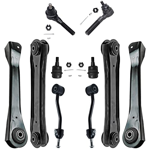 Image of Detroit Axle - 13pc Front End Control Arms Kit for 97-06 Jeep TJ Wrangler, Control Arms Tie Rod Ends Ball Joints Sway Bar Links 1997 1998 1999 2000 2001 2002 2003 2004 2005 2006 Replacement