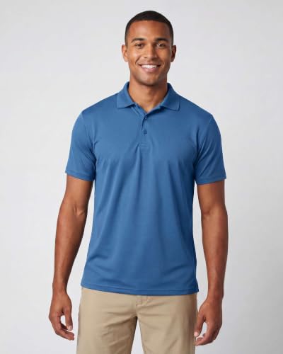 Image of 3 Pack:Mens Quick Dry Fit Polo Shirt Short Sleeve Golf Tennis Clothing Active Wear Athletic Performance Tech Sports Essentials Moisture Wicking Casual Dri-Fit T Shirts Set