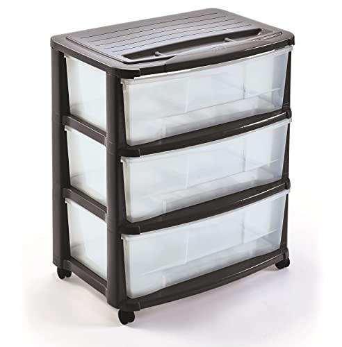 M-Home XXL Schubladenrollwagen mit 3 Schüben in grau PLS6220