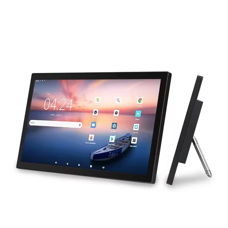 Image of Digital Signage Display, LCD Screen Digital Kiosks & Interactive Displays 4K Totem Floor Standing Auto AD Player with USB /HDMI /WiFi Android OS (Touch Kiosk, Black, 15.6-Inch)