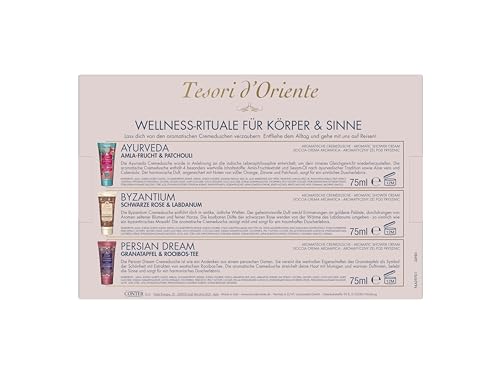 TESORI D'ORIENTE Geschenkset | Cremeduschen 3 x 75 ml (Ayurveda, Persian Dream und Byzantium) Duschcremes zur Körperpflege | Wellness-Rituale für Körper & Sinne – Bild 3