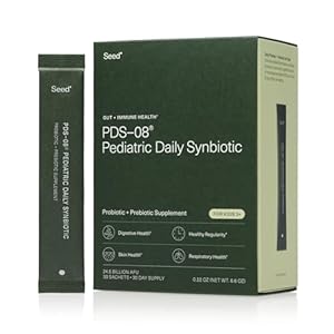 Seed PDS-08 Pediatric Daily Synbiotic – Fiber-Based Prebiotic & Probiotic for Kids – Digestive Health, Regularity, Constipation Relief – Ages 3-17 – Vegan and Shelf-Stable – 30 Sachets (30-Day Supply)
