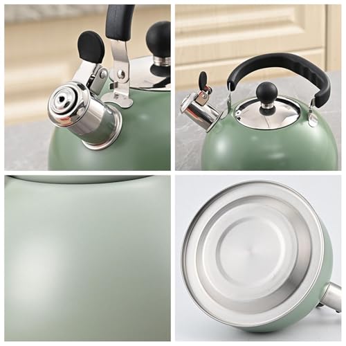 Bouilloire sifflet inox induction théière résistante verte - 3