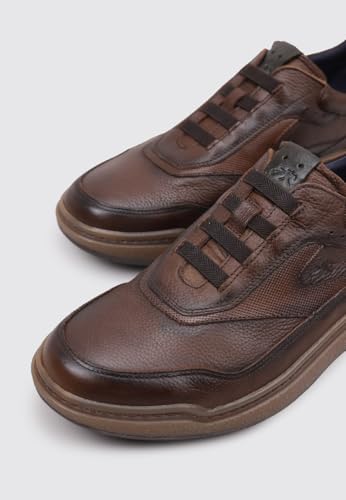 Fluchos Baskets Homme Rocky F2040 en cuir marron confortable