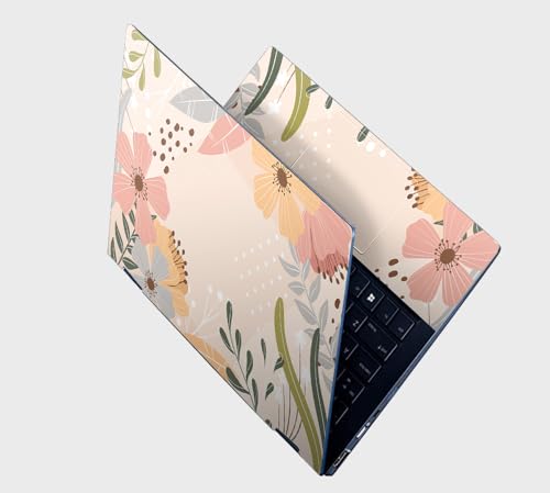 Yuckquee Flower/Floral Girls Laptop Skin/Sticker/Vinyl for 14.1, 14.4, 15.1, 15.6 inches Printed on 3M Vinyl, HD,Laminated, Scratchproof, Cartoon, Self-Adhesive