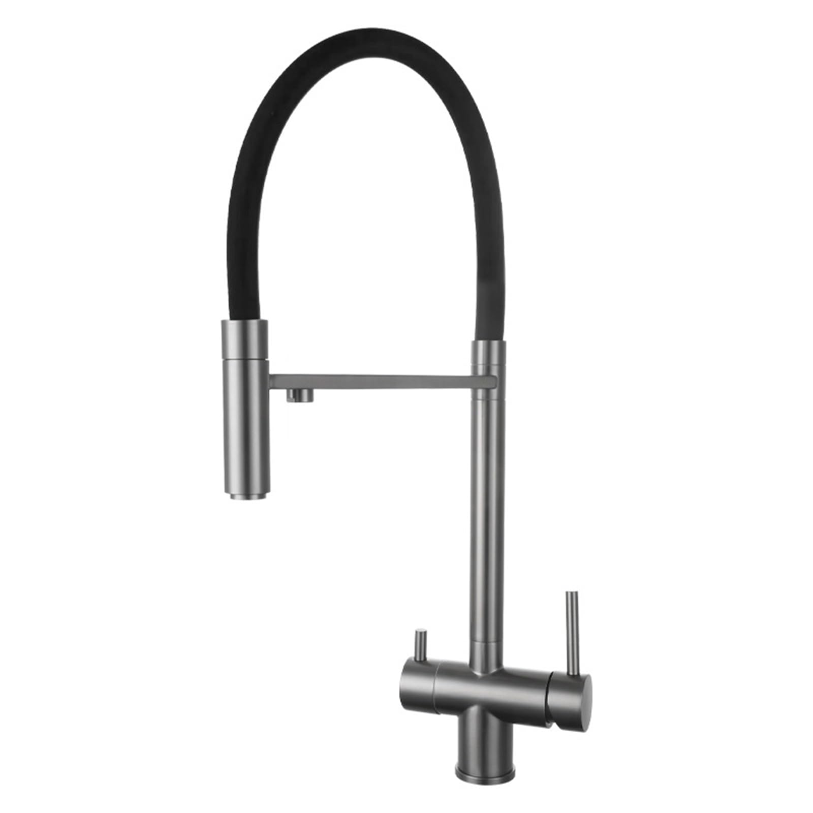 Mitigeur évier de cuisine 3 voies gris en laiton pour purifier votre eau