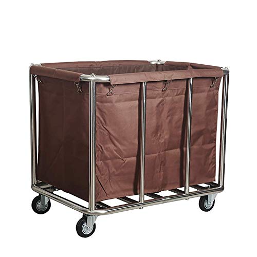 GJSN Carrello Riciclaio Veicoli Multifunzione Portatile, Carrello per Cesto Della Biancheria per Carichi Pesanti con Borse Rimovibili, Carrello per la Pulizia Dell'Ospedale Carrello per Biancheria, C