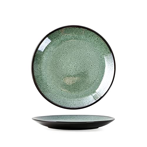 PORCN Plato de cena de cerámica esmaltada con cambio de horno nórdico, bandeja de aperitivos para ensalada de frutas, cuenco de sopa de arroz, taza de agua, vajilla de restaurante para el hogar Cover