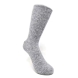 iMongol Pure Cashmere Women Men Unisex Crew Mid-Calf Causal Thick Socks, Bed Socks, Toes and Heel by Hand Sewing,(Pale Grey,UK 4.5-9)