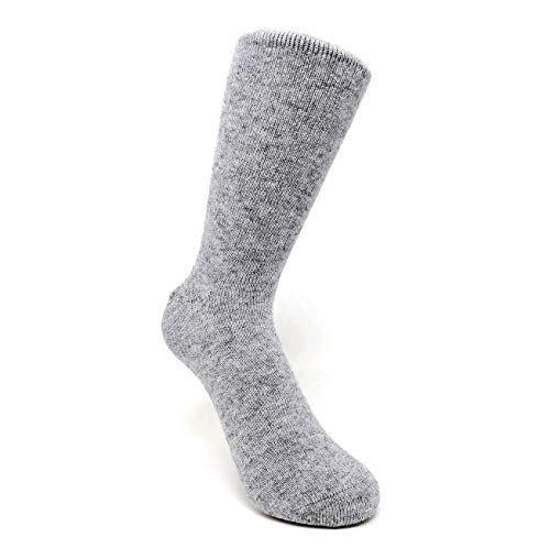 Image of Pure Cashmere Thick Unisex Men Women Crew Mid Calf Causal Socks, Smooth Toes and Heel Sewed by Handwork