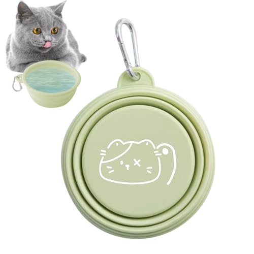 Cuenco Plegable de Viaje para Perros – Cuenco de alimentación Plegable para Gatos Perros | Plato de riego portátil para Mascotas pequeñas, Medianas Grandes | Taza Ligera para Acampar Viajar, par