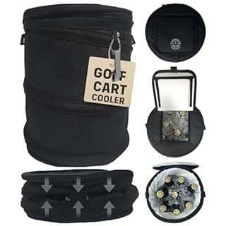 InTheZone Golf Cart Cooler – Soft-Sided, Collapsible, Insulated Cooler Bag | Attaches to Cart Basket or Fender | Durable, Leakproof, Portable – Great Gift for Golfers.