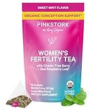 Pink Stork Organic Fertility Tea for Women | Fertility Supplements for Women with Chaste Tree Berry (Vitex) + Red Raspberry Leaf | Hormone Balance Herbal Tea for Conception Support | USDA Organic, Caffeine Free - Sweet Mint, 15 Sachets