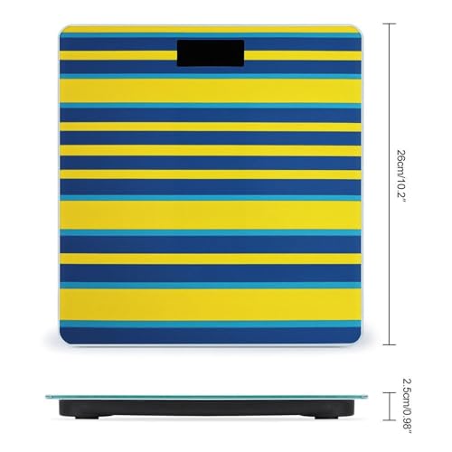 Báscula Digital de Baño con Rayas Amarillas y Azules miniatura 2