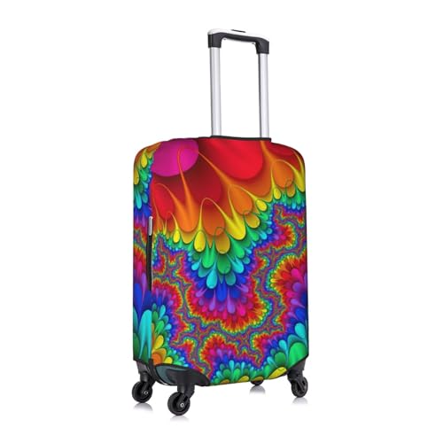 Housse de bagage élastique anti-rayure tie-dye blanc L à fermeture éclair