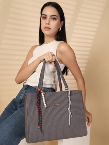 Image of ENSAC Women's Floral Print Tote Bag | Lightweight Handbag with Zipper Closure
