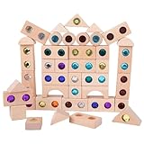Montesori-Regenbogen-Stapelset – 50 Transparente Acrylblöcke, Farbenfrohes Bauspielzeug, Lernset Für Frühes Lernen | Vorschulaktivität Für Kognitive Fähigkeiten, Fantasievolles Spielen, Klassenzimmer